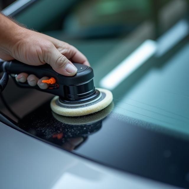 Buffing scratches from glass