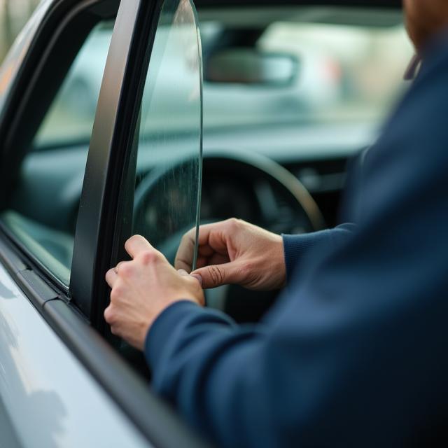 Side window being refitted